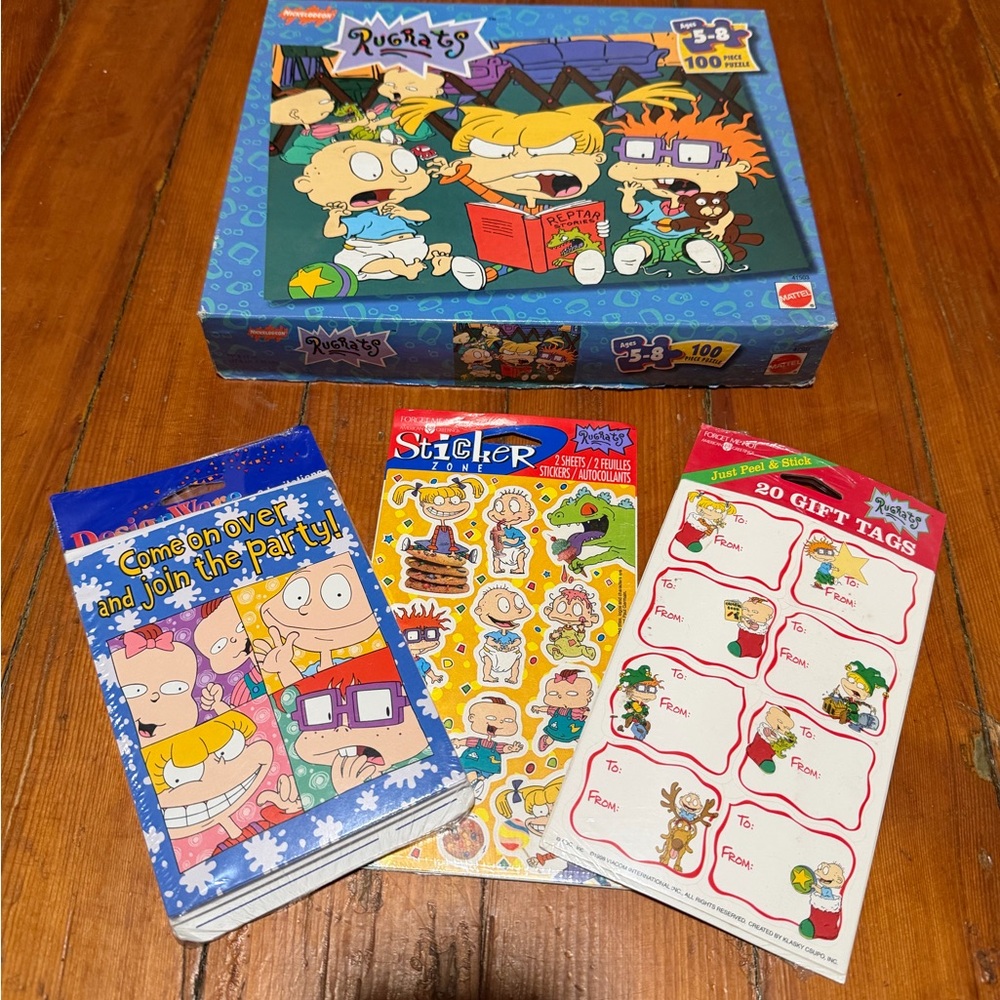 Vintage Rugrats Puzzle, Stickers Bundle